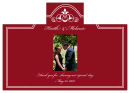 Scalloped Vertical Wine photo Wedding Labels 4.25 x 3